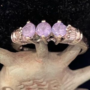 10k white gold tanzanite ring